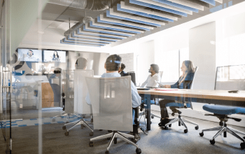 Meeting in a modern room