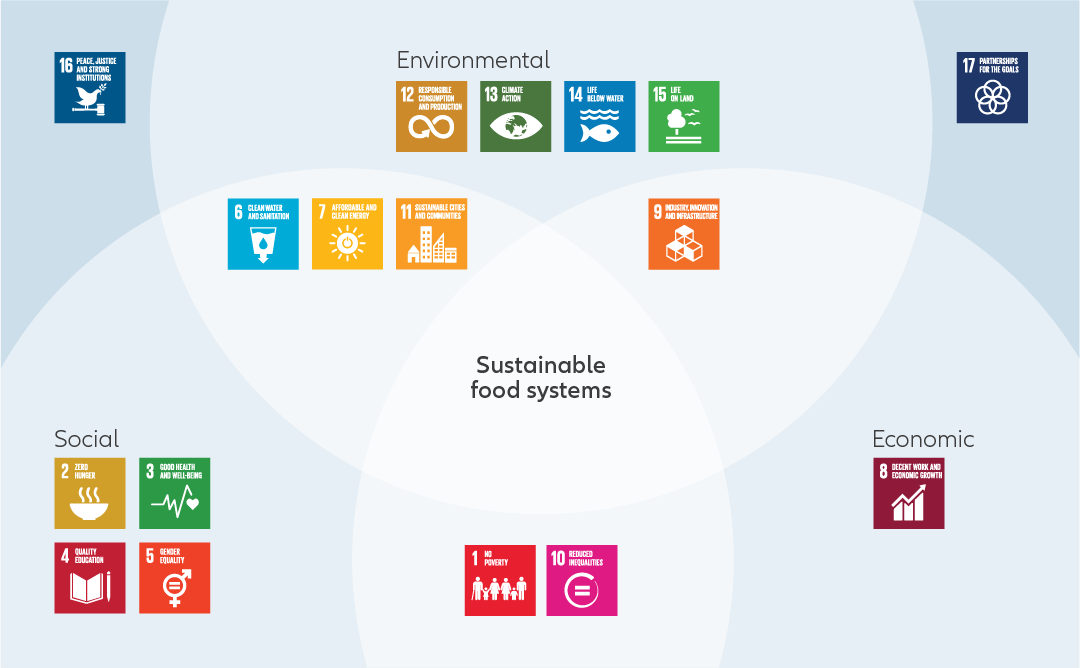Exhibit 1: the central role of food – touching upon each of the 17 SDGs