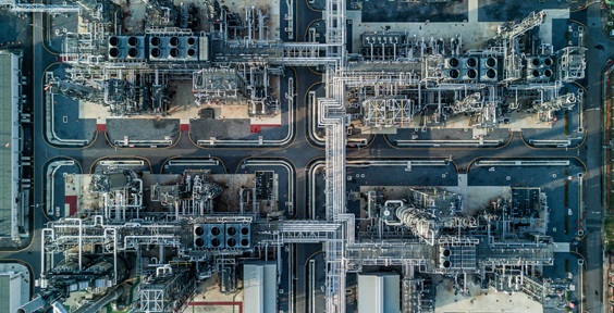Aerial photo of an energy plant