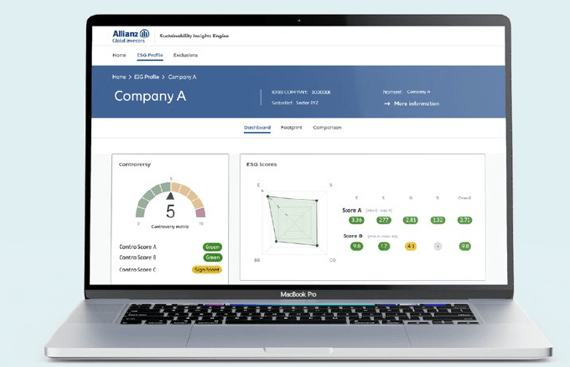 image of a laptop screen showing the dashboard of SusIE