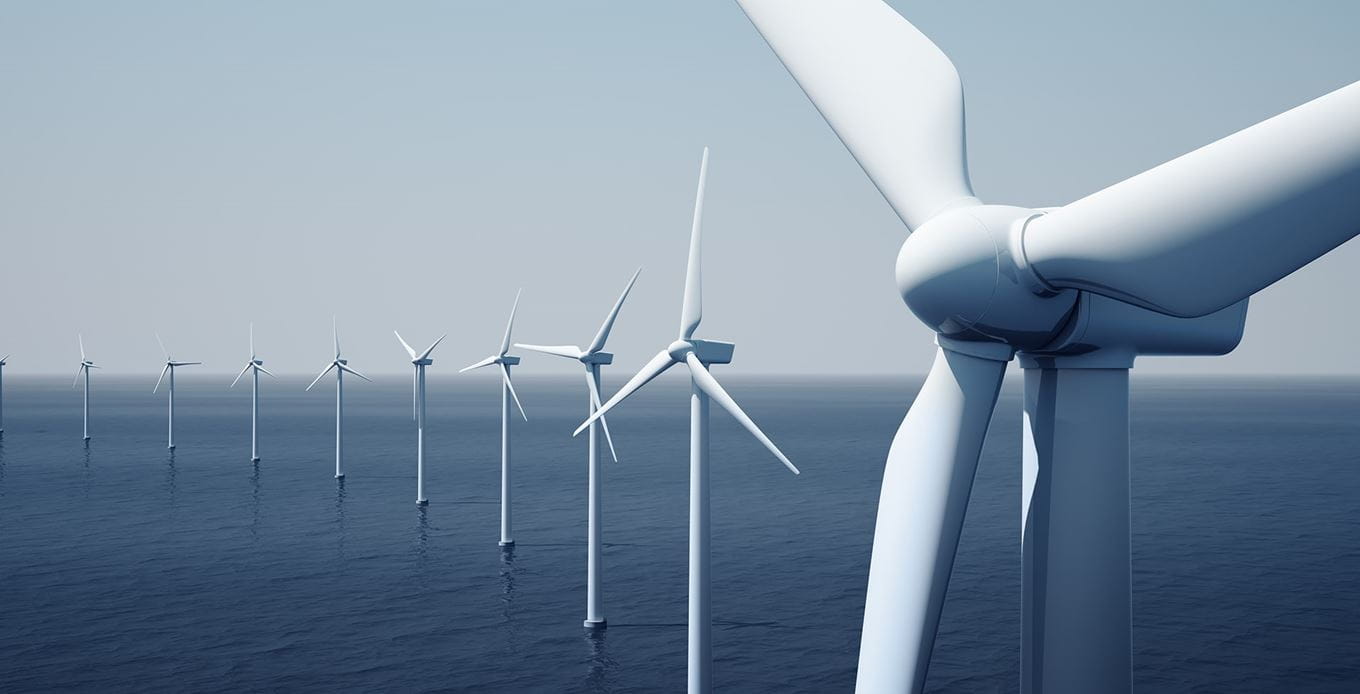 a wind turbines in the ocean